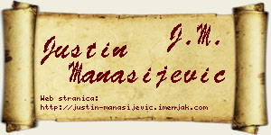 Justin Manasijević vizit kartica